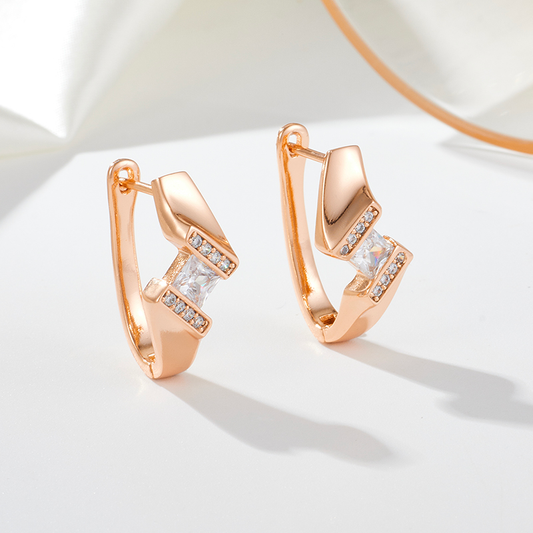 Stunning Gold-Plated Earrings Featuring Dazzling Zirconia in an Exclusive Design