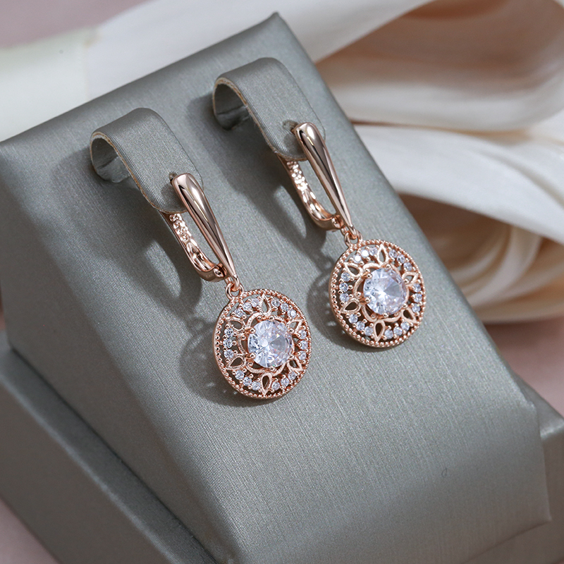 Dazzling Gold Earrings Adorned with Sparkling Crystal Highlights