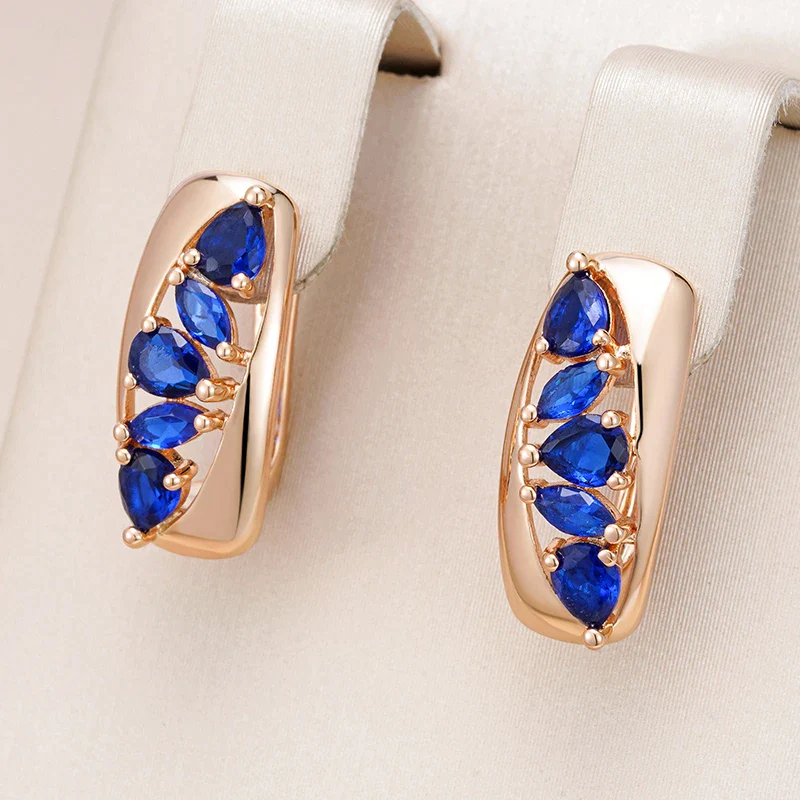 Elegant Blue Zirconia Earrings with a Dazzling Shine