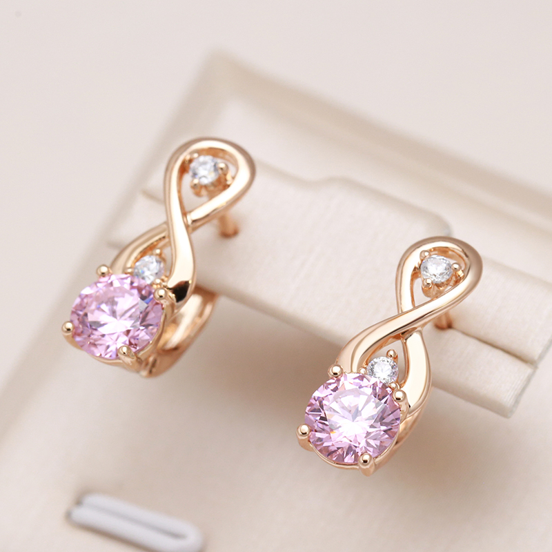 Chic Pink Zircon Earrings – A Perfect Touch of Elegance