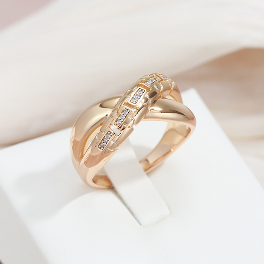 Stylish cross ring adorned with sparkling zircons