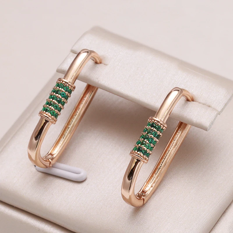 Charming Small Green Zirconia Earrings with a Touch of Elegance