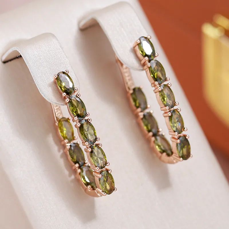 Stunning Gold Earrings Adorned with Dazzling Crystals