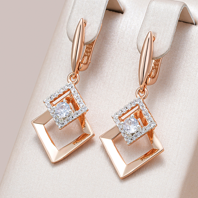 Chic Gold-Plated Geometric Earrings with Dazzling Shine