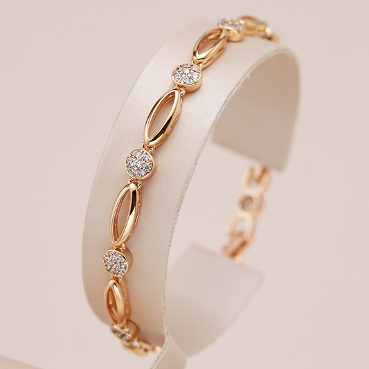 Stylish gold-plated bracelet with sparkling zirconia stones