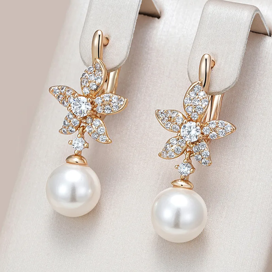 Dazzling Pearl Earrings with Radiant Sparkle