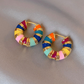 Chic Earrings Adorned with Eye-Catching, Colorful Enamel Accents