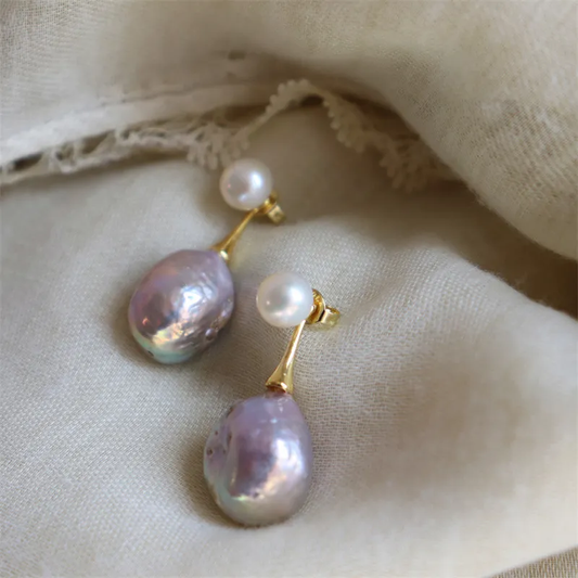 Chic Purple Pearl Earrings for a Touch of Elegance