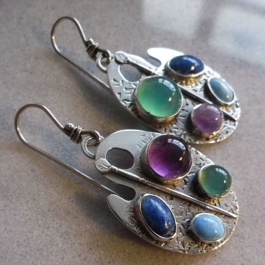 Charming Vintage-Inspired Earrings with a Colorful Twist