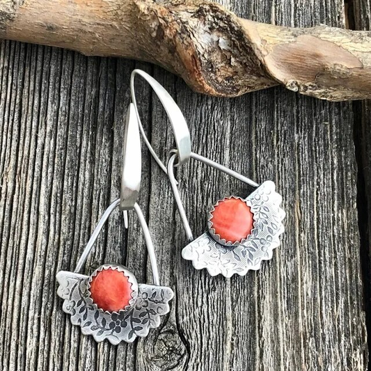 Chic Vintage-Style Red Matchstick Design Earrings