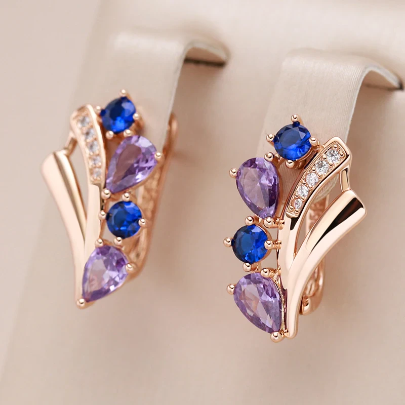 Captivating Sparkling Purple Zirconia Earrings