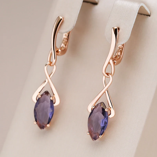 Glamorous Purple Crystal Earrings that Dazzle