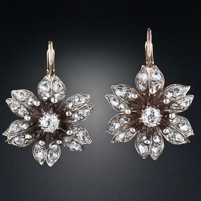 Stunning Vintage Crystal Floral Drop Earrings