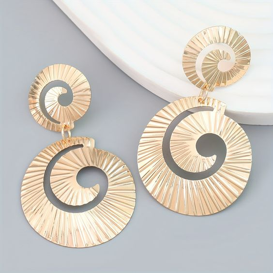 Chic Gold Bohemian Spiral Earrings for a Stylish Look