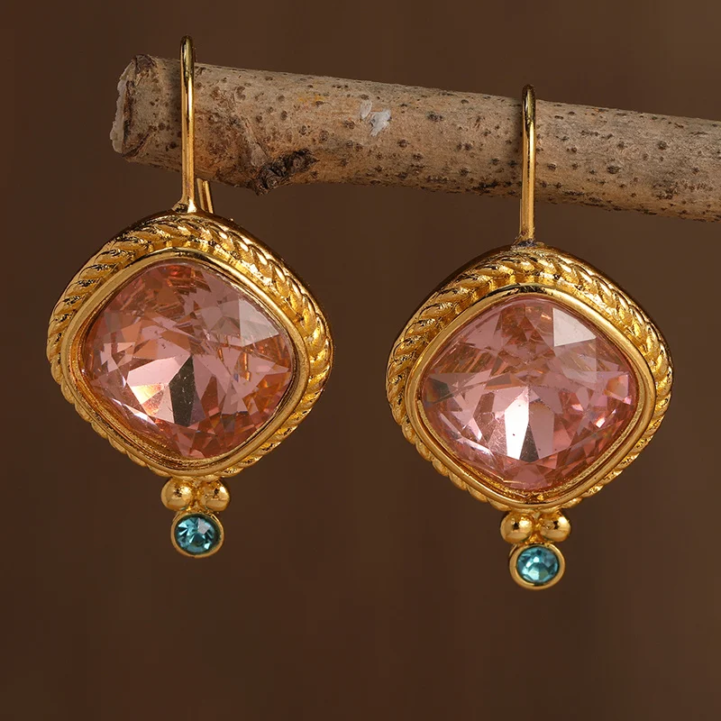 Exquisite Vintage Rose Gold Crystal Earrings for a Glamorous Look