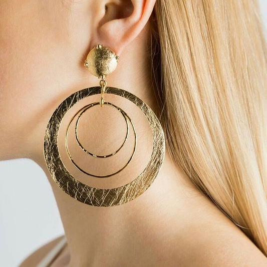 Chic Bohemian Earrings with Radiant Golden Rings