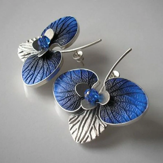 Stunning Blue Enamel Earrings Crafted from Premium Sterling Silver