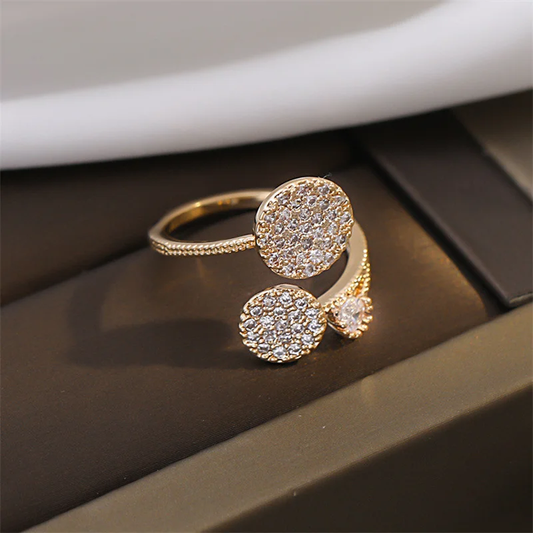 Radiant Open Ring in Elegant Gold Plating