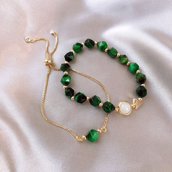 Stylish green bracelets for a touch of elegance