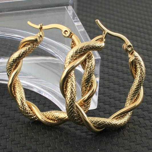 Chic Gold-Toned Braided Earrings