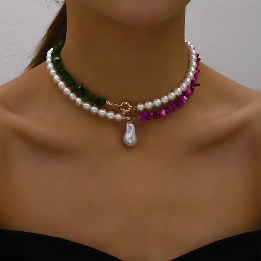 Fascinating Baroque Pearl Necklace in Vibrant Colors