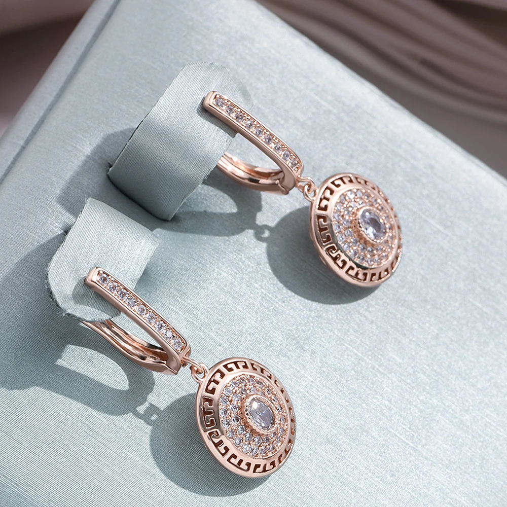 Elegant and Trendy Rounded Zirconia Stud Earrings