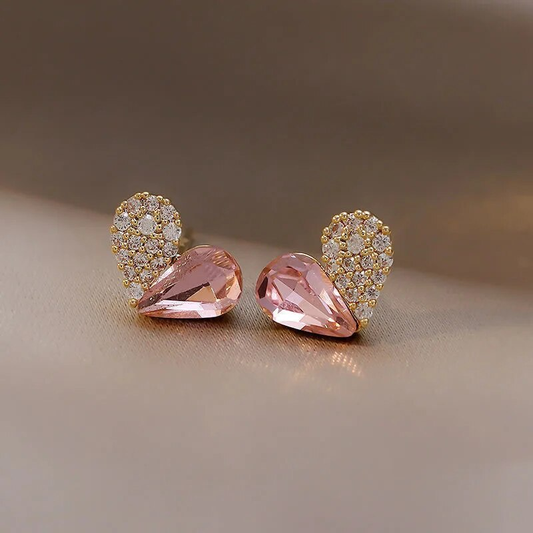 Dazzling Pink Heart Earrings for a Touch of Elegance