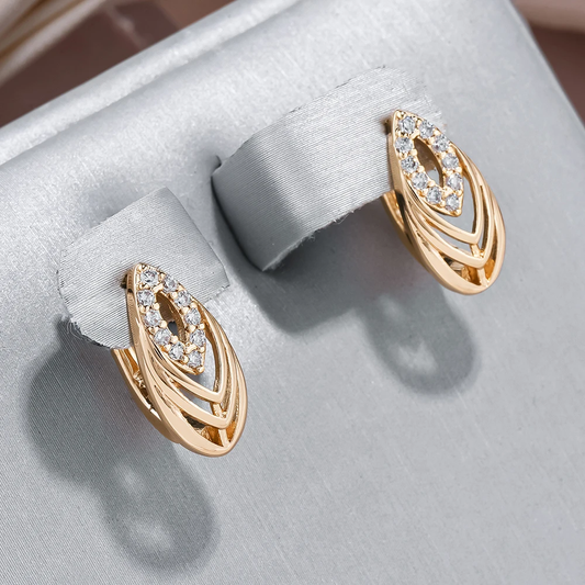 Chic Hollow Earrings Adorned with Dazzling Crystal Accents