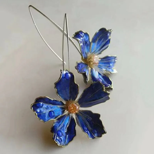 Charming Vintage Blue Flower Earrings to Elevate Your Style