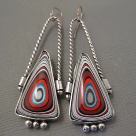 Vibrant Vintage Earrings with Exquisite Silver Accents