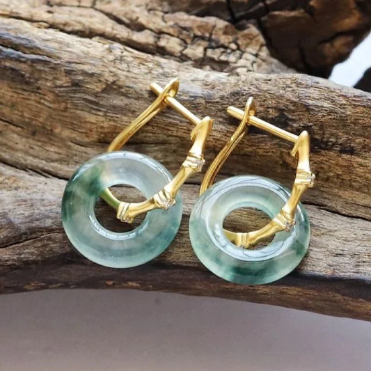 Chic Vintage-Inspired Turquoise Crystal Hoop Earrings