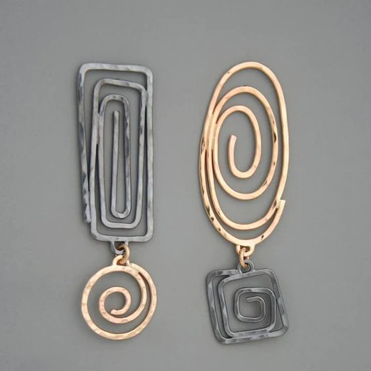 Stunning Vintage Spiral Earrings in Luxurious Gold and Silver