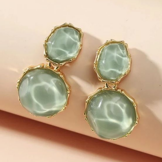 Chic Vintage Emerald Green Water Drop Earrings