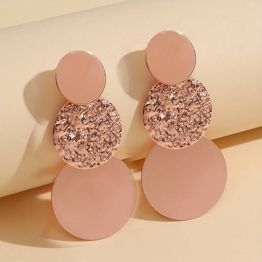 Enchanting Retro Round Pink Earrings