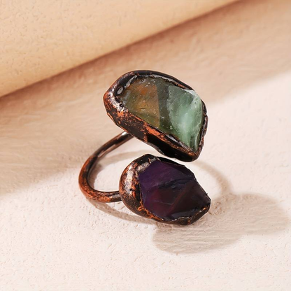 Timeless Vintage Natural Intarsia Stone Ring