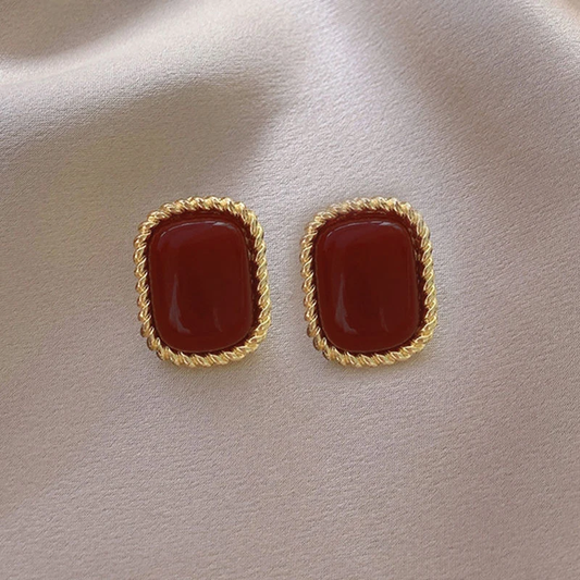 Glamorous Red and Gold Earrings for a Chic Statement