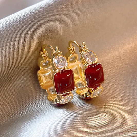 Stunning Red Zirconia Earrings for an Elegant Touch