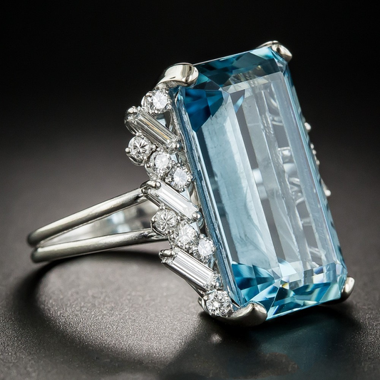 Fascinating Vintage Ring in Crystal Blue