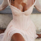 Elegant Mesh Corset Frill Mini A Line Dress