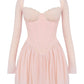Elegant Mesh Corset Frill Mini A Line Dress