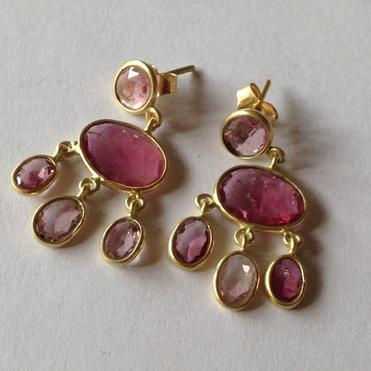 Chic Vintage Garnet Stone Rain Earrings for a Timeless Elegance