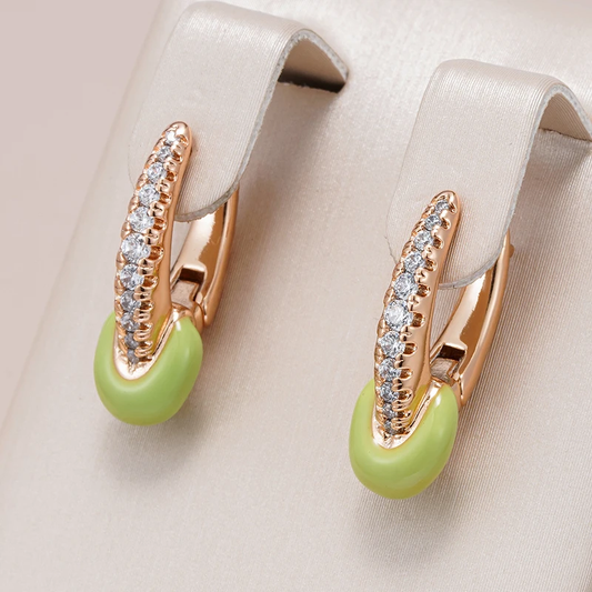 Stunning Green Enamel Earrings for an Elegant Touch