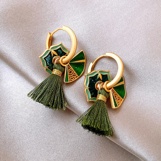 Chic Green Tassel Earrings for a Dash of Sophistication