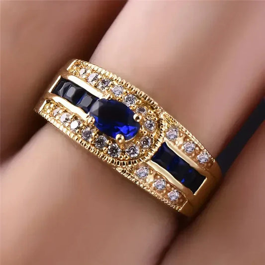 Fascinating Blue Gold Ring