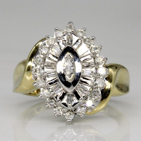 Radiant Crystal Gold Ring in Elegant Shine