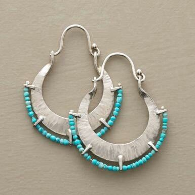 Charming Silver-Plated Earrings Adorned with Timeless Turquoise Gemstones