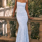 Lace Jacquard Tie-wrap Backless Maxi Dresses