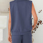 Casual Sportswear Sleeveless Shorts with Pockets Set