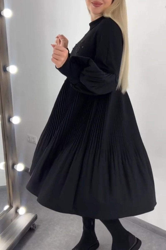 Adrienne - Tummy Covering Pleated Dress