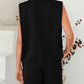 Casual Sportswear Sleeveless Shorts with Pockets Set
